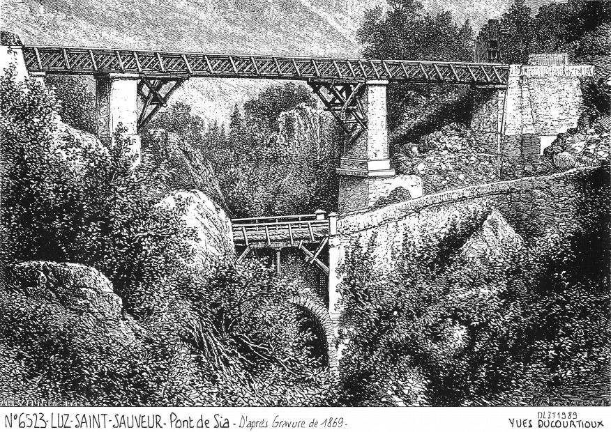 N 65023 - LUZ ST SAUVEUR - pont de sia (d'aprs gravure ancienne)